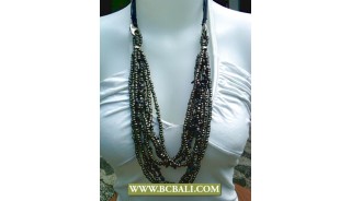 Bcbali Golden Multi Strand Rope Necklace Beading